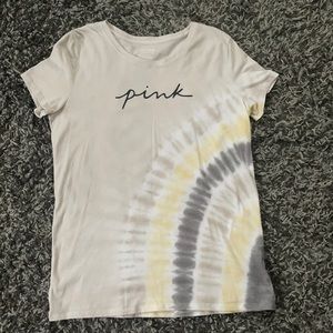Victoria’s Secret Pink gray tee with tie dye